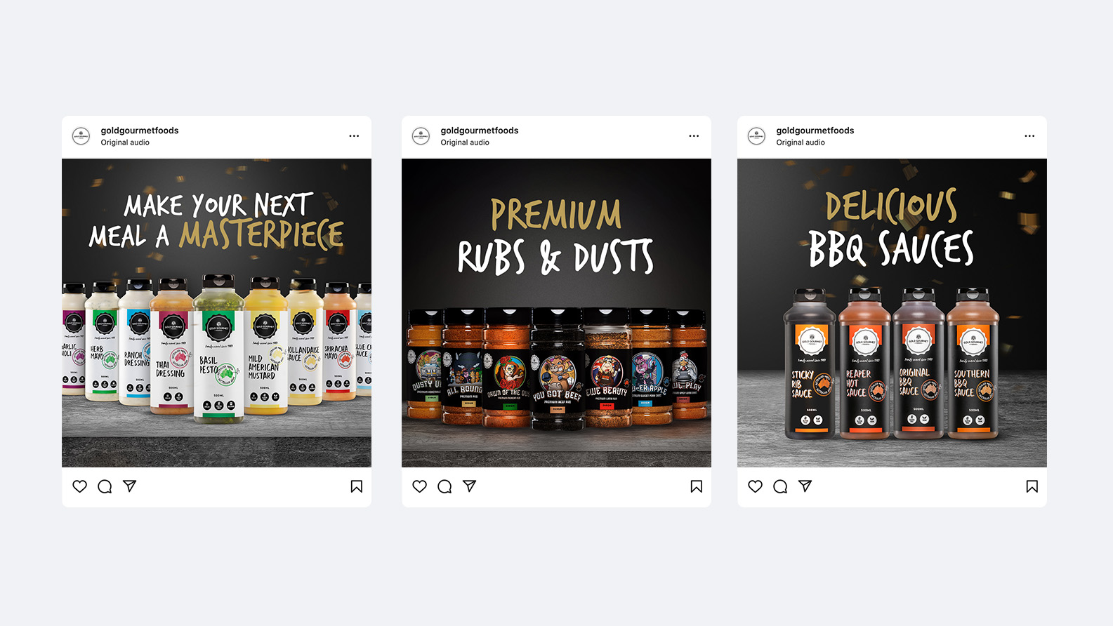 Gold Gourmet Foods Paid Social Post Examples